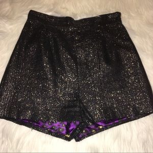 Black shiny shorts